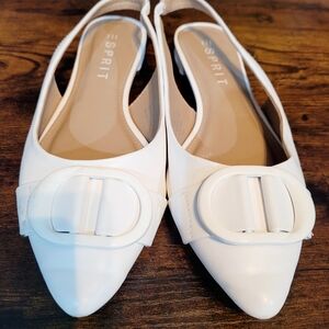 Esprit Women's Cream Slingback Flats with Buckle